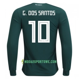 Koszulka Meksyk G.Dos Santos 10 Mistrzostwa Świata 2018 Domowe Stroje Piłkarskie Długi Rękaw